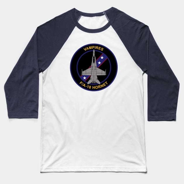 F/A-18 Hornet Vampires Squadron Baseball T-Shirt by TCP